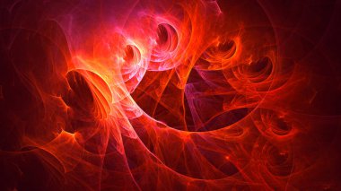 Soyut fraktal ışık arkaplanı 3 boyutlu oluşturuluyor