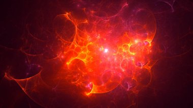 Soyut fraktal ışık arkaplanı 3 boyutlu oluşturuluyor