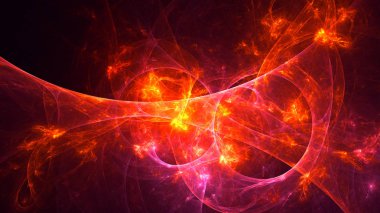 Soyut fraktal ışık arkaplanı 3 boyutlu oluşturuluyor