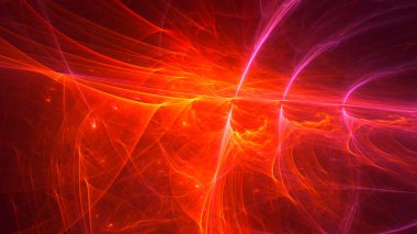 Soyut fraktal ışık arkaplanı 3 boyutlu oluşturuluyor