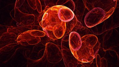 Soyut fraktal ışık arkaplanı 3 boyutlu oluşturuluyor