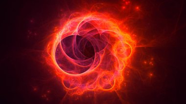 Soyut fraktal ışık arkaplanı 3 boyutlu oluşturuluyor