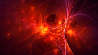 Soyut fraktal ışık arkaplanı 3 boyutlu oluşturuluyor