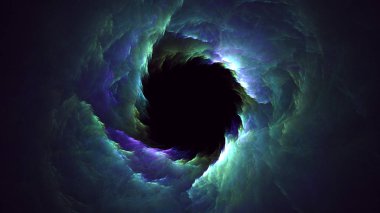 Soyut fraktal ışık arkaplanı 3 boyutlu oluşturuluyor