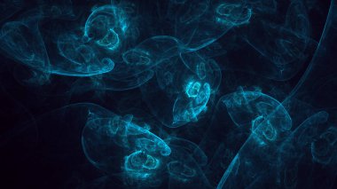 Soyut fraktal ışık arkaplanı 3 boyutlu oluşturuluyor