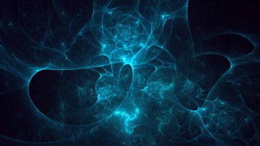 Soyut fraktal ışık arkaplanı 3 boyutlu oluşturuluyor
