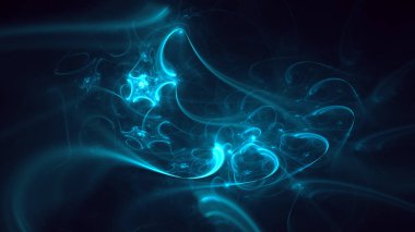 Soyut fraktal ışık arkaplanı 3 boyutlu oluşturuluyor