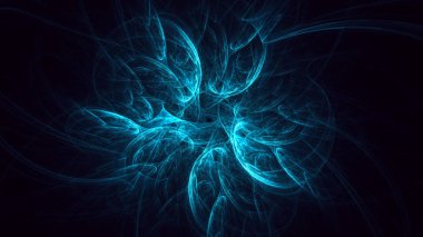 Soyut fraktal ışık arkaplanı 3 boyutlu oluşturuluyor
