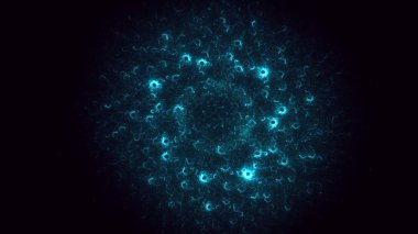 Soyut fraktal ışık arkaplanı 3 boyutlu oluşturuluyor