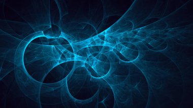 Soyut fraktal ışık arkaplanı 3 boyutlu oluşturuluyor