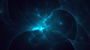 Soyut fraktal ışık arkaplanı 3 boyutlu oluşturuluyor