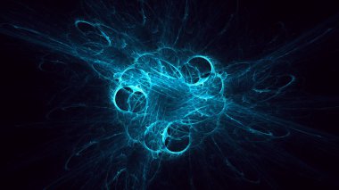 Soyut fraktal ışık arkaplanı 3 boyutlu oluşturuluyor