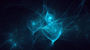 Soyut fraktal ışık arkaplanı 3 boyutlu oluşturuluyor