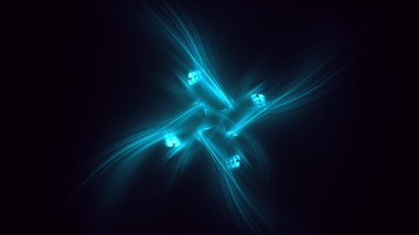 Soyut fraktal ışık arkaplanı 3 boyutlu oluşturuluyor