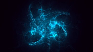 Soyut fraktal ışık arkaplanı 3 boyutlu oluşturuluyor