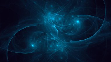 Soyut fraktal ışık arkaplanı 3 boyutlu oluşturuluyor