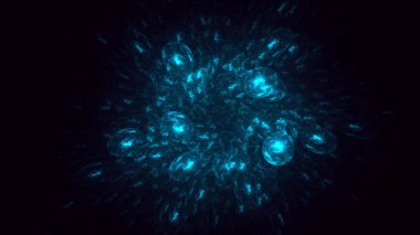 Soyut fraktal ışık arkaplanı 3 boyutlu oluşturuluyor