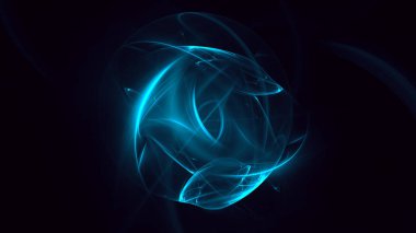 Soyut fraktal ışık arkaplanı 3 boyutlu oluşturuluyor
