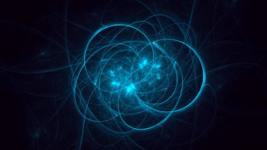 Soyut fraktal ışık arkaplanı 3 boyutlu oluşturuluyor