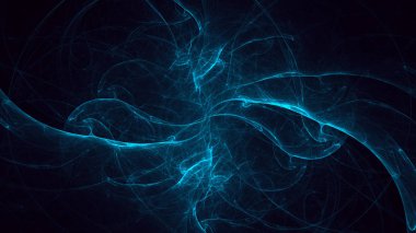 Soyut fraktal ışık arkaplanı 3 boyutlu oluşturuluyor