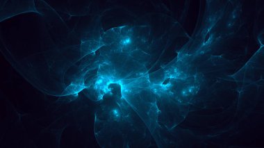 Soyut fraktal ışık arkaplanı 3 boyutlu oluşturuluyor