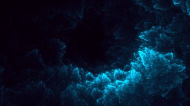 Soyut fraktal ışık arkaplanı 3 boyutlu oluşturuluyor