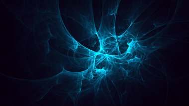 Soyut fraktal ışık arkaplanı 3 boyutlu oluşturuluyor