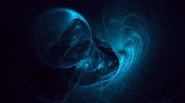 Soyut fraktal ışık arkaplanı 3 boyutlu oluşturuluyor