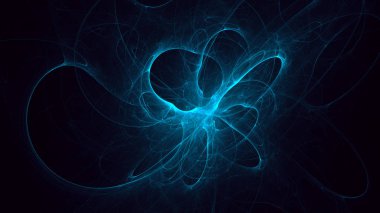 Soyut fraktal ışık arkaplanı 3 boyutlu oluşturuluyor