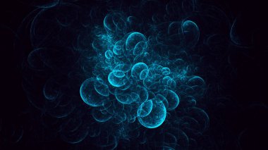 Soyut fraktal ışık arkaplanı 3 boyutlu oluşturuluyor