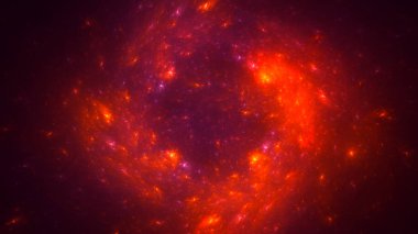 Soyut kırmızı fraktal ışık arkaplanı 3 boyutlu oluşturuluyor