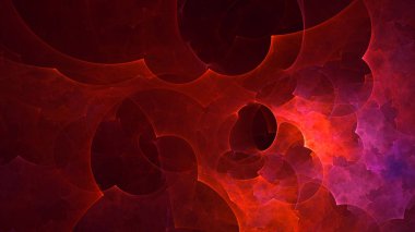 Soyut kırmızı fraktal ışık arkaplanı 3 boyutlu oluşturuluyor