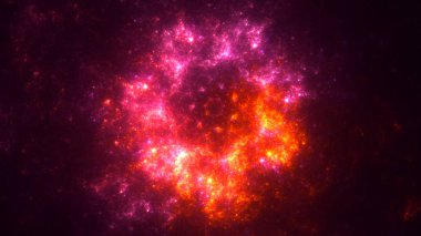 Soyut fraktal ışık arkaplanı 3 boyutlu oluşturuluyor