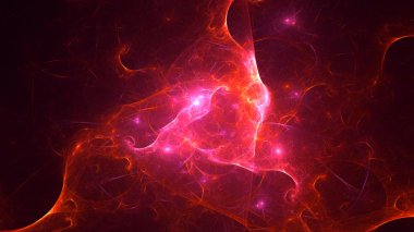 Soyut fraktal ışık arkaplanı 3 boyutlu oluşturuluyor