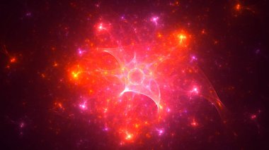 Soyut fraktal ışık arkaplanı 3 boyutlu oluşturuluyor