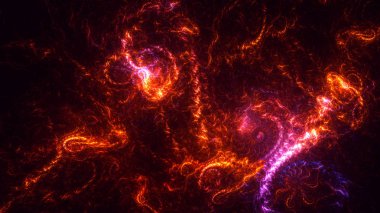 Soyut fraktal ışık arkaplanı 3 boyutlu oluşturuluyor