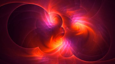 Soyut fraktal ışık arkaplanı 3 boyutlu oluşturuluyor