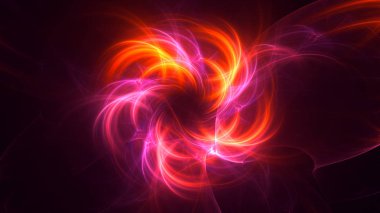 Soyut fraktal ışık arkaplanı 3 boyutlu oluşturuluyor