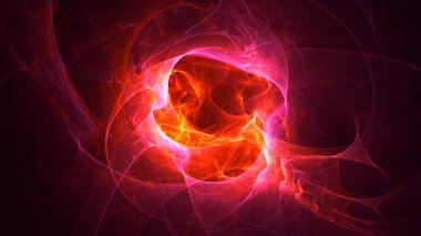 Soyut fraktal ışık arkaplanı 3 boyutlu oluşturuluyor