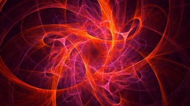 Soyut fraktal ışık arkaplanı 3 boyutlu oluşturuluyor