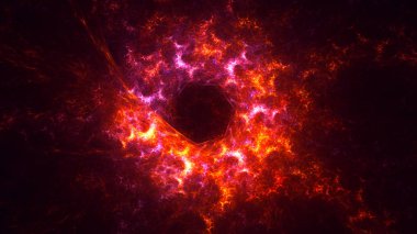 Soyut fraktal ışık arkaplanı 3 boyutlu oluşturuluyor