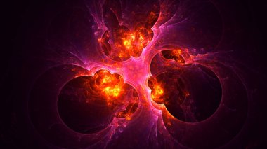 Soyut fraktal ışık arkaplanı 3 boyutlu oluşturuluyor