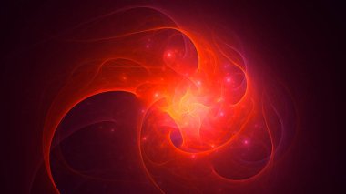 Soyut fraktal ışık arkaplanı 3 boyutlu oluşturuluyor