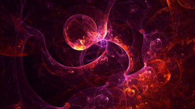 Soyut fraktal ışık arkaplanı 3 boyutlu oluşturuluyor