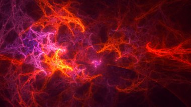 Soyut fraktal ışık arkaplanı 3 boyutlu oluşturuluyor