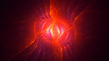 Soyut fraktal ışık arkaplanı 3 boyutlu oluşturuluyor