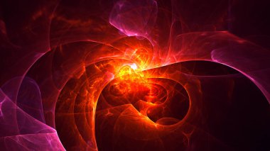 Soyut fraktal ışık arkaplanı 3 boyutlu oluşturuluyor