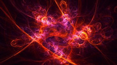 Soyut fraktal ışık arkaplanı 3 boyutlu oluşturuluyor