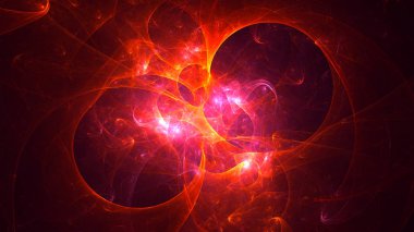 Soyut fraktal ışık arkaplanı 3 boyutlu oluşturuluyor