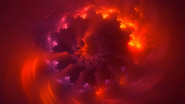 Soyut fraktal ışık arkaplanı 3 boyutlu oluşturuluyor